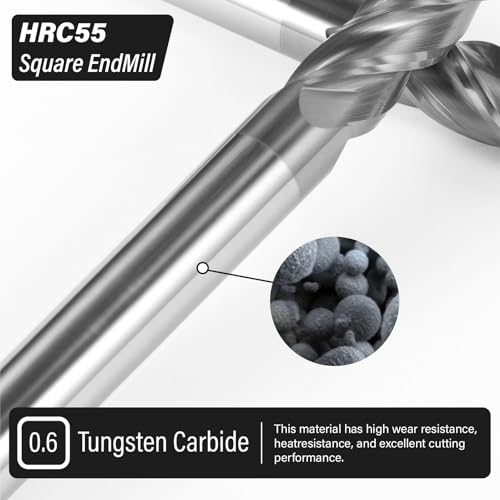 Image of 7 /16 inch Carbide Square End Mill 4 Flute AlTIN Coated CNC Milling Bits for Alloy Steels, Hardened Steels, Cast Iron