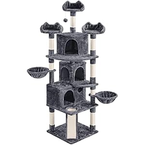 Topeakmart Cat Trees and Cat Towers for Large Inoor Cats, 76.5” Extra Big Cat Tree with Scratching Posts, Cozy Perches, Warm Condos for Indoor Kittens Play & Rest
