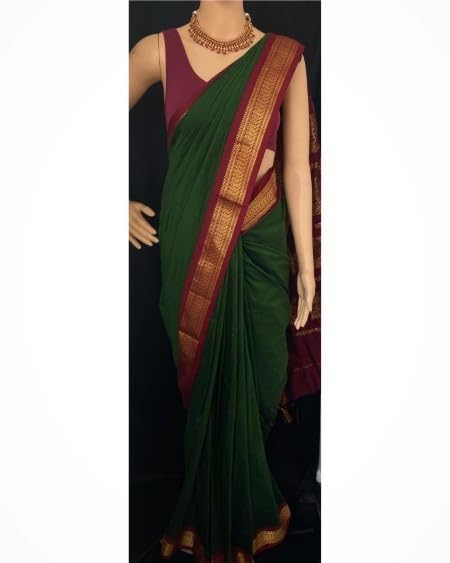 Image of South Cotton Gadwal Saree for Women | Celebrity Inspired Traditional Ethnic Wear | Chettinad & Kalyani Cotton Sarees | Soft Cotton Saree with Blouse Piece
