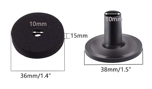 Tuoren 20 Pieces Cymbal Replacement Accessories Drum Cymbal Stand Felt Hi-Hat Clutch Felt With Sleeve Replacement For Drum Set Black #TOP3