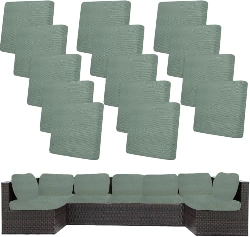 Image of 14 Pcs Outdoor Cushion Covers, Patio Sofa Cushion Covers Replacement