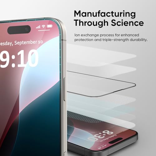 FLOLAB NanoArmour ONETIME MAX for iPhone 16 Matte Screen Protector, Anti Glare, Anti-Rainbow, Tempered Glass,Infinity Edge, Edge Reinforced, Easy Install, Dust-Free, Smooth as Butter by FLOLAB - Used condition - Image 2