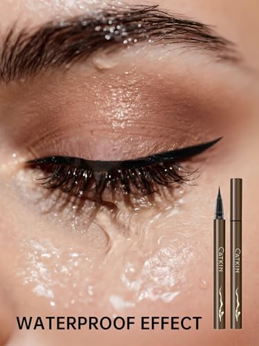 Delineador líquido Catkin ultrafino negro resistente al agua miniatura 4