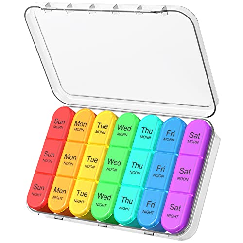Image of Daviky Pill Organizer 3 Times a Day, Weekly Pill Box 7 Day, Daily Medicine Organizer Case to Hold Vitamins and Medication