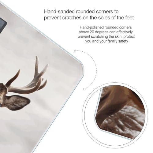 Báscula digital de baño Wild Animals Deer 400 lb con vidrio templado miniatura 4