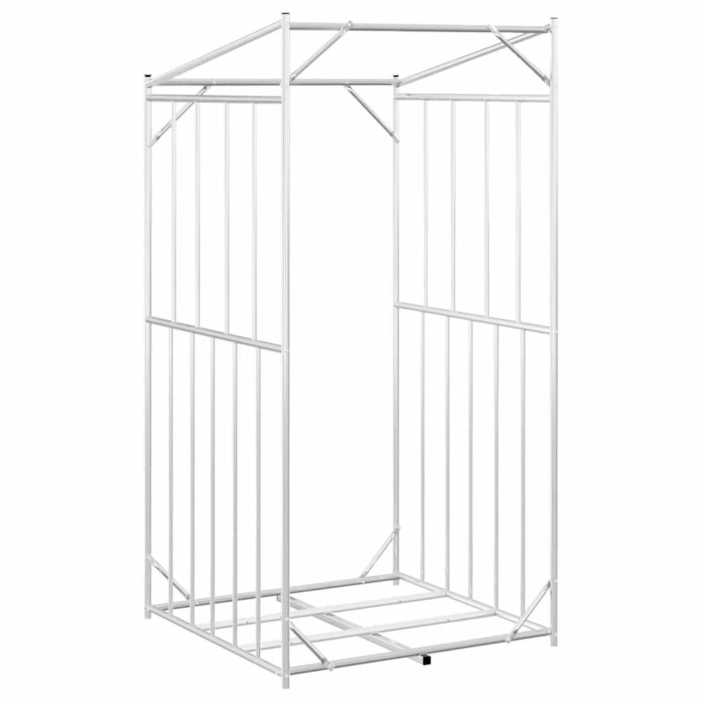 Estantería para leña con protección contra la lluvia, 100 x 100 x 200 cm, de acero galvanizado, para guardar leña para chimenea, para exteriores, funda para lluvia con cremalleras, máx. 180