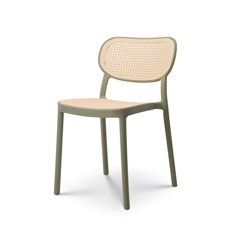 Kosmi Chaise de Salle à Manger Verte Style Vintage