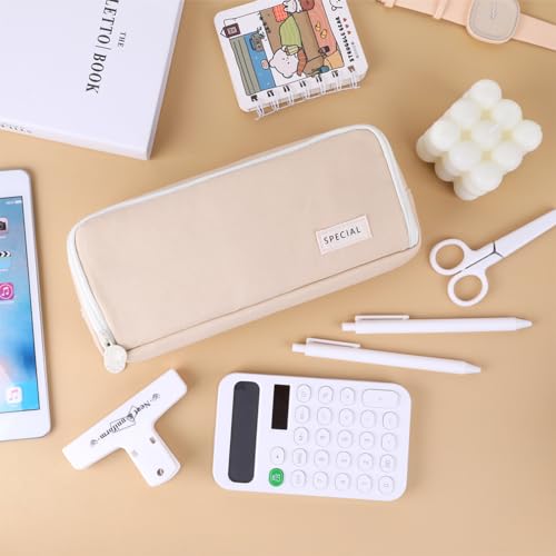 Image of iSuperb 3 Compartments Pencil Case Pouch Big Capacity Pencil Organizer Canvas Holder Oxford Stationery Storage Kids Teen Girls Boys Student School Supplies Cosmetic Makeup Bag