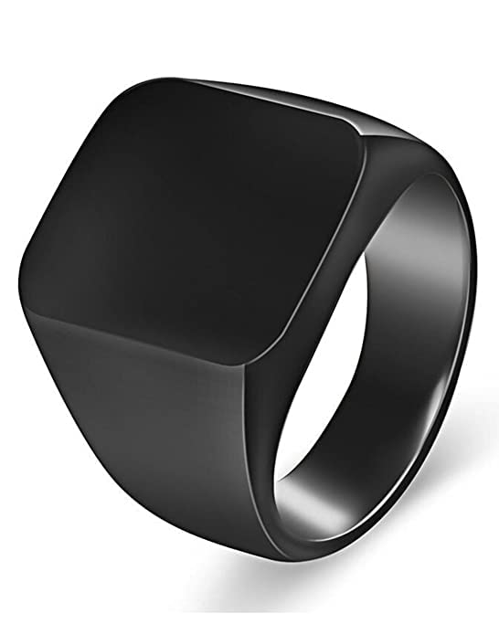 Sanoka Trending Black Square Stylish Ring For Boys Steel Ring (B09WR3NKTQ) Amazon Price History, Amazon Price Tracker