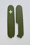 Replacement Covers For Victorinox Scales Plus 91mm Plastic Handles With Extra Pen Slot And Glowing Cross (Army Green)