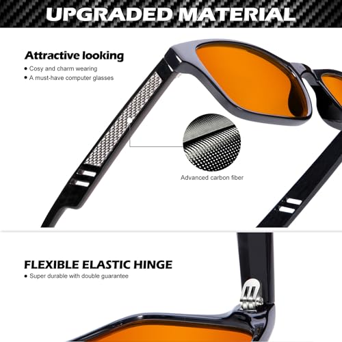 Image of ANYLUV Blue Light Blocking Glasses for Men Women Lightweight Computer Gaming Glasses Anti Eye Strain Rectangle Frame