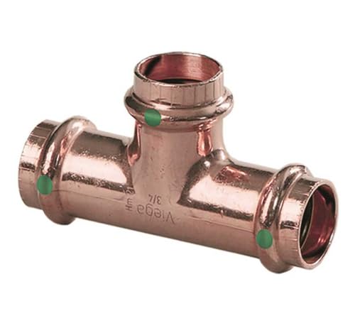 Viega 77387 ProPress Zero Lead Copper Tee with 3/4-Inch P x P x P, 10-Pack