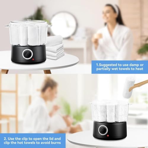 Máquina de toallas calientes con temporizador rápido y clip higiénico 8