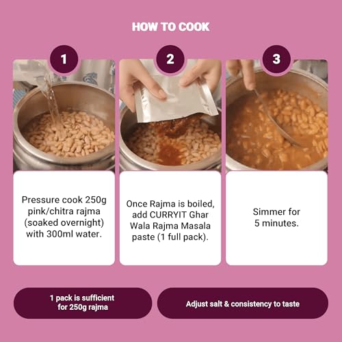 Image of CURRYiT Rajma Masala Curry Paste | Ready to Cook in 15 mins | Made with Ghee | Just add Paneer, Rajma | No Preservatives | Enjoy with Chawal, Roti or Butter Naan | Indian Masala Wet Marinade 120g
