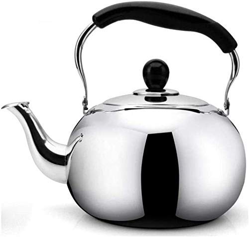 Praktische 5L Gas Universal Edelstahl Steelmodern Pfeifen Herd Teekanne Verbrühungsgriff Induktionskochfelder Gasherd Silber ZHHYDF