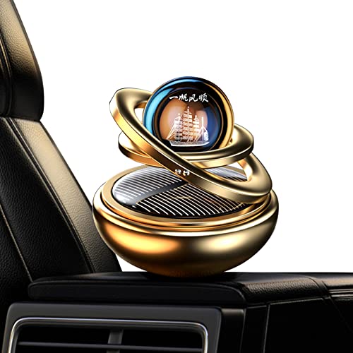 Ambientador para coche, difusor de aromaterapia decorativo para coche, doble ambientador de coche, decoración para el hogar, difusor de aromaterapia giratorio de energía solar para coche, aromaterapia