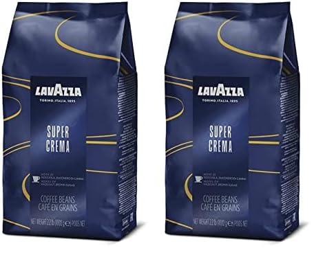 Image of Lavazza Super Crema Whole Bean Coffee, Medium Espresso Roast, Arabica and Robusta Blend, 2.2 lb Bag, Package May Vary (Pack of 2)