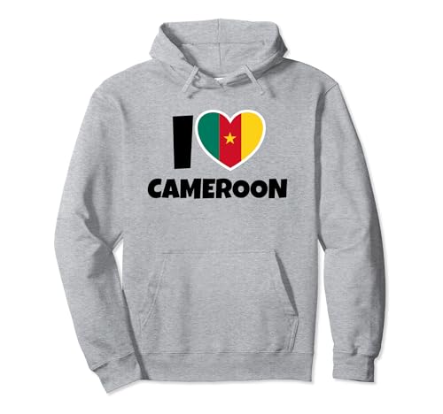 I Love Cameroon con bandera y corazón Sudadera con Capucha