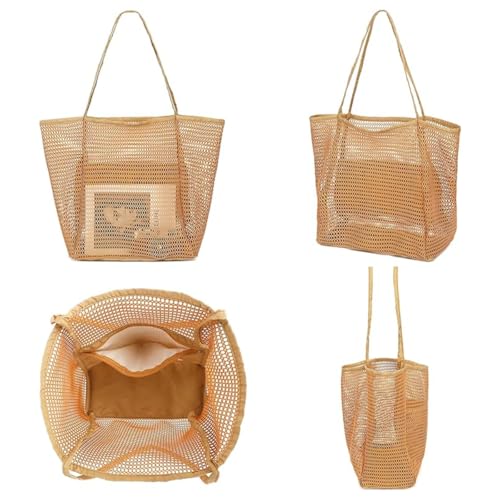 Beach Bag - Mesh Tote Bag Beach Vacation Clothes Accessories for Women Bag for Travel Pool Family eEssentials2