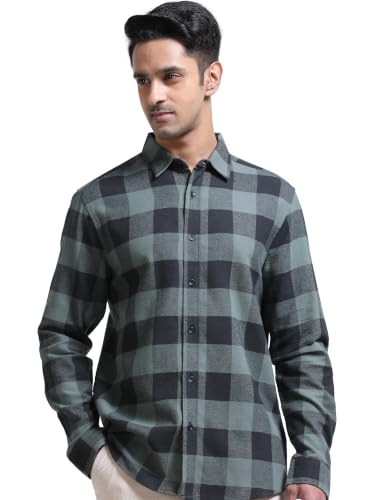 Image of StitchX Men's Brushed Cotton Buffalo Checkered Shirt-S-2XL