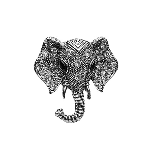 Image of Elephant Crystal Brooch Pin,Rhinestone Animal Elephant Suit Pin Elephant Lapel Pin Badge Jewelry for Women Men Birthday Gifts