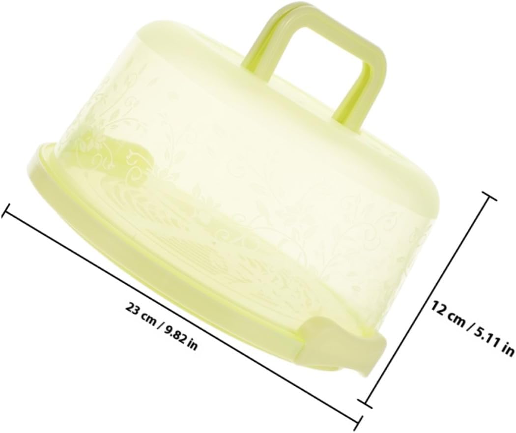 Toyvian 2pcs round PP Cake Carrier Box with Handle and Sealing Buckle