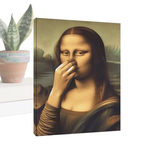 Cuadro de Mona Lisa con humor: arte caprichoso para decoración de interiores