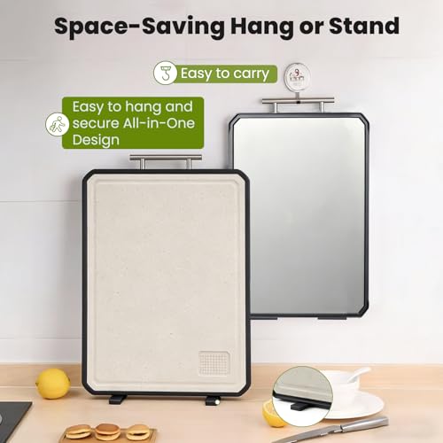 Tabla de cortar rectangular de titanio con ranura para jugos miniatura 3