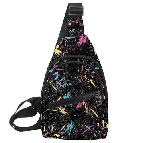 Mochila abstracta de pintura al óleo: bolso de pecho y hombro para hombres y mujeres