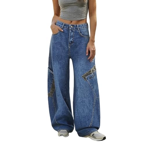 Pantalon femme Halara décontracté à jambe large et effet usé