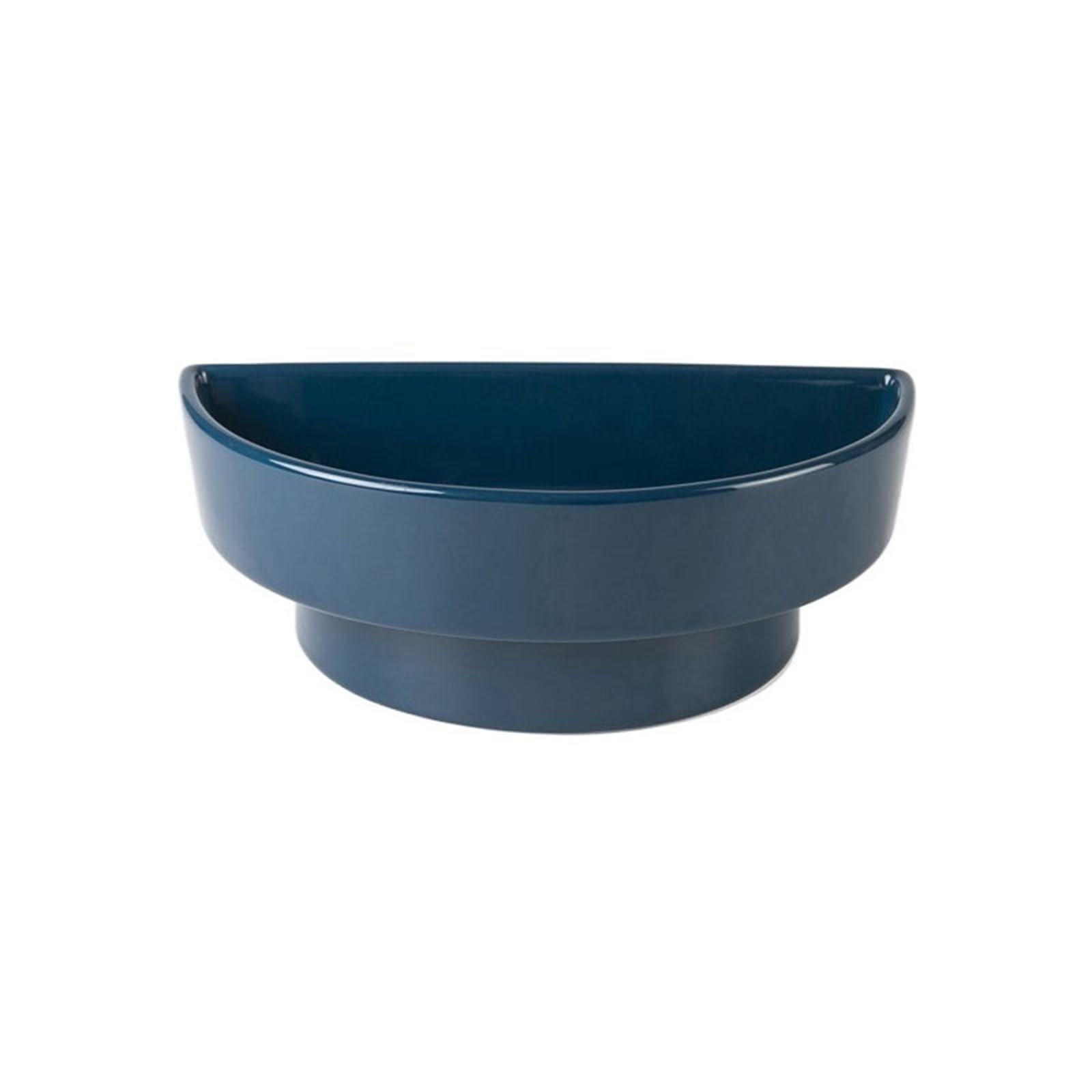 Prettiee plant dish saucer Semicircular High Base Flower Arranging Saucer Desktop Creativity Ceramic Drip Tray (Blue)