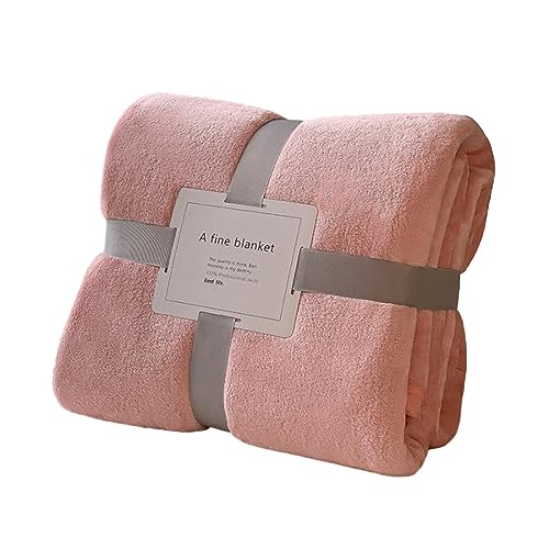 ENEN Mantas Plaid Sofa Cama de Microfibra Franela, Manta para Cama 135/150 Suave Felpa Invierno Blanket para Mascota Habitacion Dormitorio (Rosa,150cmx200cm)