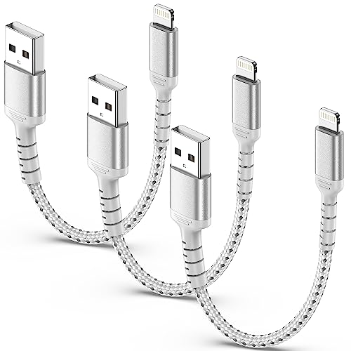 6 Inch iPhone Charging Cable, 3 Pack Braided Short iPhone Charger Cord [MFi Ceritified] Compatible with Apple iPhone 14 13 12 11 Pro Max/Mini XS XR X 8 7 Plus SE2 iPad, Short Lightning Cable