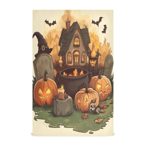 STAYTOP Halloween Hut Kitchen Dish Towel Set,6Pcs Drying Kitchen Towels Tea Towels Gift Set for Drying Cleaning Cooking Baking