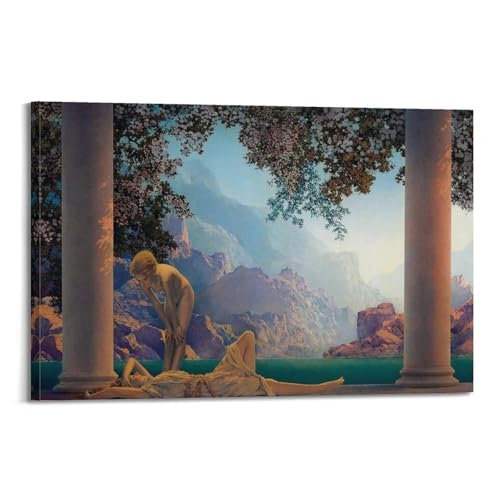 American Painter And Illustrator Maxfield Parrish Daybreak Retro Poster Canvas Wall Art Prints 12x18inch(30x45cm) Frame-style