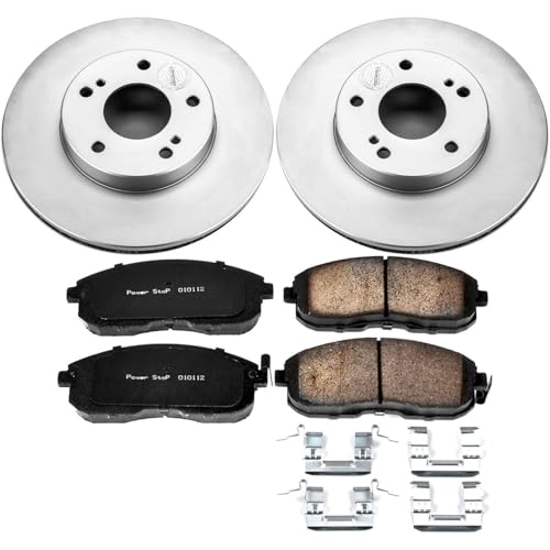 Image of PowerStop Front Brake Kit for INFINITI I30 1996-99 | Nissan Maxima 1989-99 - Fully-Coated Disc Rotors with Z17 Ceramic Brake Pads Replacement, CRK660