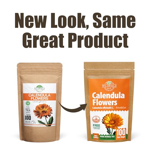 Image of 100 Bags Calendula Tea Dried Calendula Flowers Herb Tea (Calendula Officinalis) - 100 Count 1.5 g Bags Kalendula