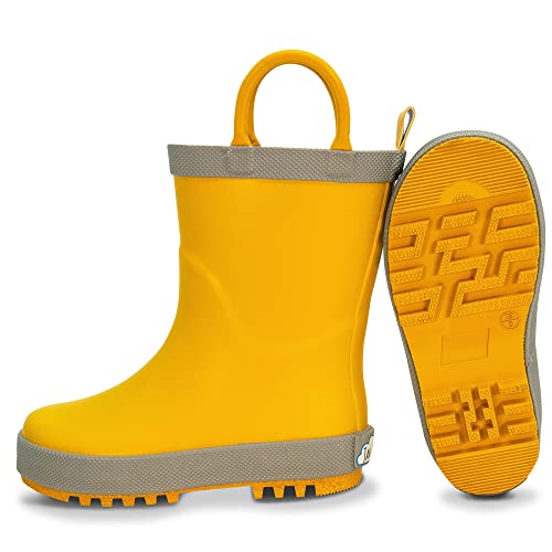 Baby Toddler Kids Natural Rubber Rain Boots Easy-on with Soft Cotton Lining for Girls Boys2