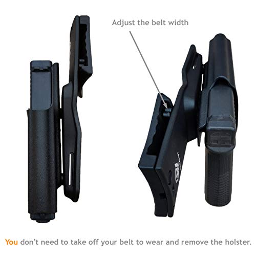 Glock 19 Holster, Kydex Owb Holster For Glock 19 19X 25 30S 44 45 Glock 17 Glock 26 (Gen 1-5) / Glock 22 23 27 31 32 33 (Gen 3-4) / Cz P10 Pistol -Waistband Outside Carry 1.5-2'' Belt Clip (Right) #TOP4