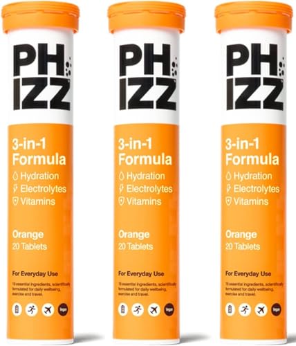 Phizz Electrolitos, Multivitamínico e Hidratación Efervescente 60 Comprimidos - 18 Vitaminas y...