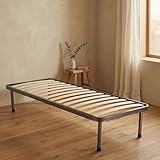 STRUTTURA E UTILIZZO - Rete per letto singolo con 14 doghe in legno multistrato ad elevata qualità e resistenza - La struttura presenta un tubo con un profilo speciale appositamente brevettato, fornita di una curvatura con parastrappi - Questa tipologia di struttura garantisce un valido supporto alla schiena e al collo garantendo un riposo di qualità