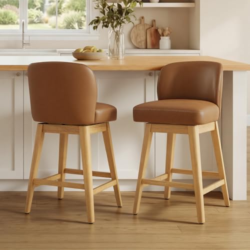 CHITA 26.8 Inch Faux Leather Counter Stools