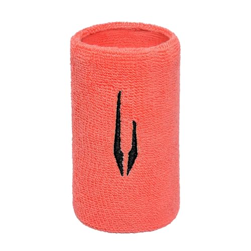 Image of DSC 5-Inch Cotton Sports Wristbands - Extra Long Terry Towel Sweatbands for Cricket, Tennis & Gym - High-Absorbency Athletic Forearm Bands (Peach)
