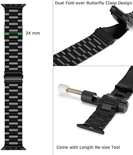Tasikar Straps Compatible with Apple Watch Strap 49mm 45mm 44mm 42mm Premium Stainless Steel Metal Replacement Strap for Apple Watch Ultra Series 8 7 (45mm) SE 6 5 4 (44mm) 3 2 1 (42mm)