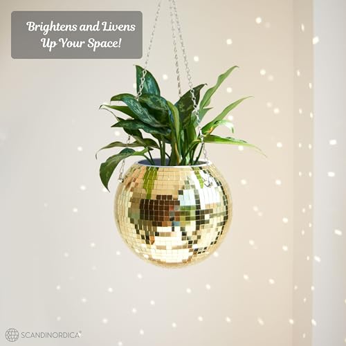image for SCANDINORDICA Disco Ball Planter – Value Package: Mirror Disco Plant