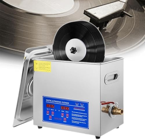 Professional 6L Ultrasonic Cleaner with Stainless Steel Tank - 40KHz Jewelry & Metal Parts Cleaning Machine, 0-80°C Heating, 0-30 Min Timer for Effective Cleaning.