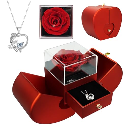 【🌹🎁Regalo per la Festa Della Mamma per la Mamma💕🌸】La rosa eterna conservata fatta a mano è un'idea regalo per la festa della mamma per la mamma. Idee regalo per il compleanno di donne, regalo per la fidanzata, moglie, madre, nonna, anniversario di matrimonio, San Valentino, Natale, giorno del ringraziamento, festa della mamma. Giorno Può essere utilizzato anche come portagioie decorativo, ufficio, camera da letto, bella e pratica.