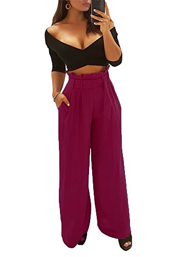 Minetom Donna Moda Casuali Alta Vita Gamba Larga