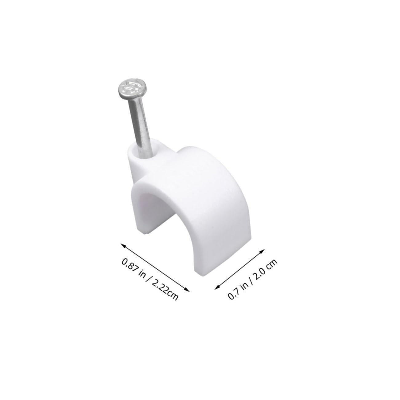 NUOBESTY Lot de 100 Clips de Câble en Pvc Blanc, Clous en Acier, Fixation Murale pour Tubes Cuivre, Installation Facile pour Câblage Intérieur