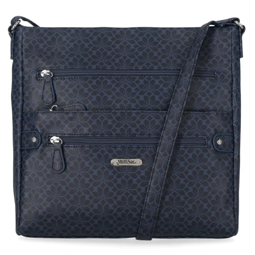 MultiSac Lorraine Women's Crossbody Bag, Denim Geo Diamond2